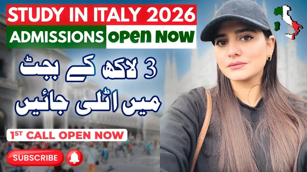 100% Free Scholarship in Italy for Pakistani 2026 | 3 Lakh Budget Plan 💰 | No IELTS | Scholarship