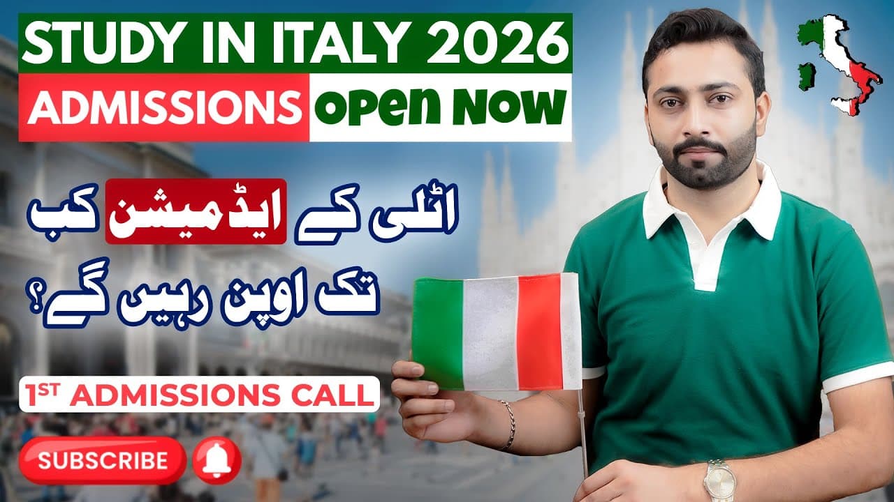 Italy Admissions 2026 Open Now | Study in Italy with Scholarships for Pakistani Students!