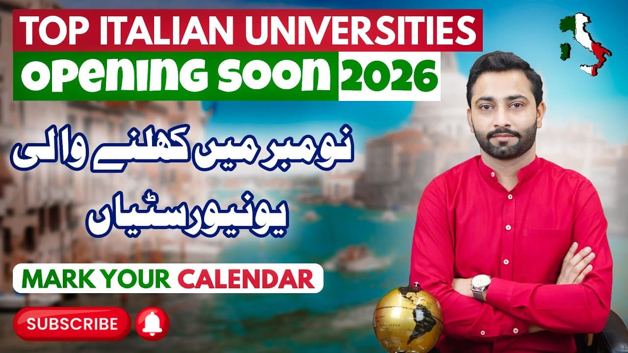 ITALY Admissions Opened for 2026 in Top Italian Universities